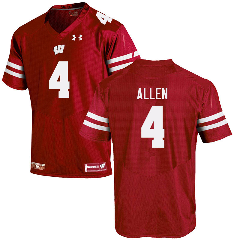 Wisconsin Badgers Men's #4 Markus Allen NCAA Under Armour Authentic Red College Stitched Football Jersey WZ40Q26KI